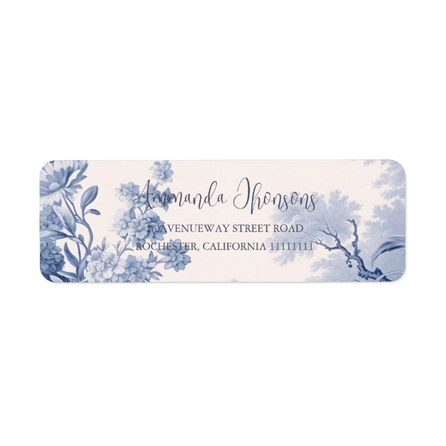Toile vintage Florale Bleu (Devant)