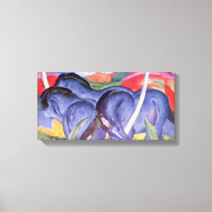 Toile Vintage Franz Marc Les Grands Chevaux Bleus