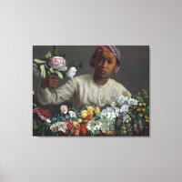 Vintage Frederic Bazille Jeune femme avec Peonie
