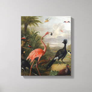 Toile Vintage Jakob Bogdani Oiseaux dans un paysage
