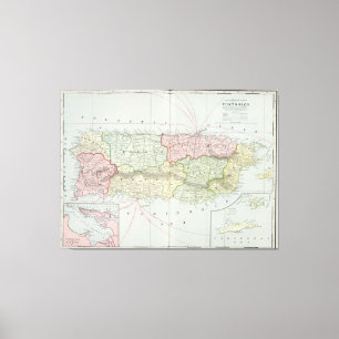 Toile Vintage Map of Puerto Rico