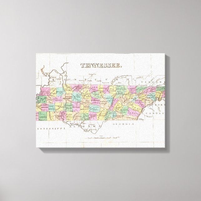 Toile Vintage Map of Tennessee (Recto)
