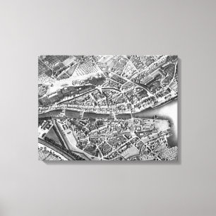 Toile Vintage Map of Zurich Switzerland