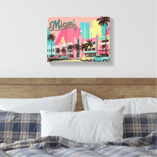 Toile Vintage Miami, Floride