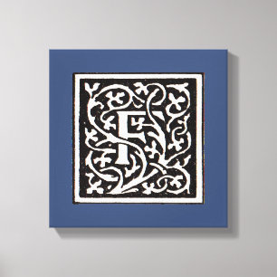 Toile Vintage Monogram F Art Nouveau Letter