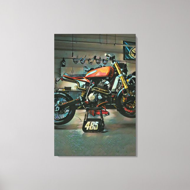 Toile vintage motorcycle art (Recto)