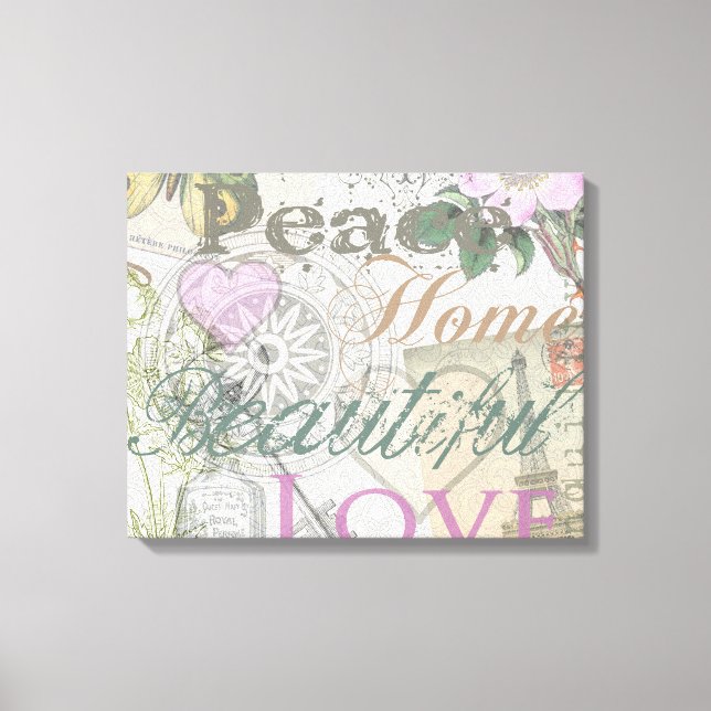 Toile Vintage Peace Home Belle Amour (Recto)