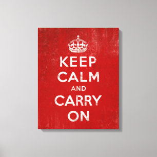 Toile Vintage rouge profond détendu Gardez le calme et c