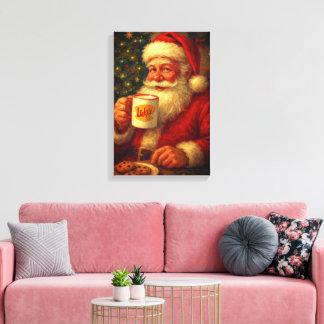 Toile Vintage Santa Christma Stretched Canvas 