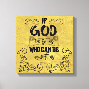 Toile Vintage Si Dieu soit pour nous KJV Bible Verset