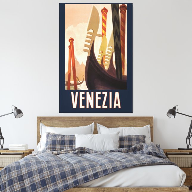 Toile Vintage Venice Italie Gondola Travel (Insitu(Chambre))