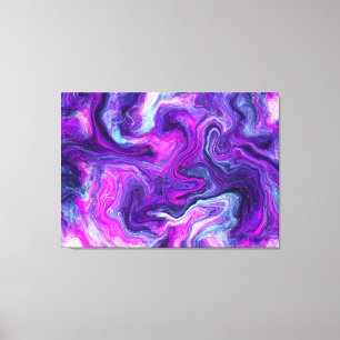 Toile Violet, Bleu, Art Liquide Rose