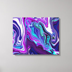 Toile Violet, bleu et Turquoise Art moderne Abstrait