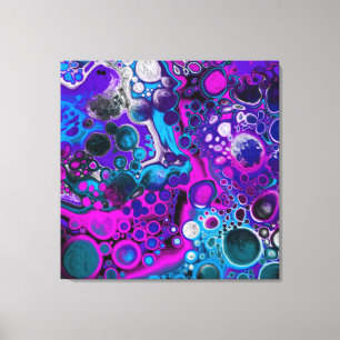 Toile Violet, bleu moderne Abstrait Fluid Art Cellule de