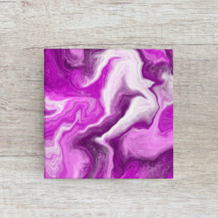 Toile Violet et Marbre blanc Fluide Art