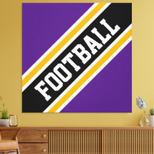 Toile Violet Noir Orange Athlétique RAYURES FOOTBALL