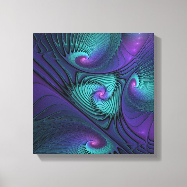 Toile Violet rencontre Turquoise moderne art fractal abs (Recto)