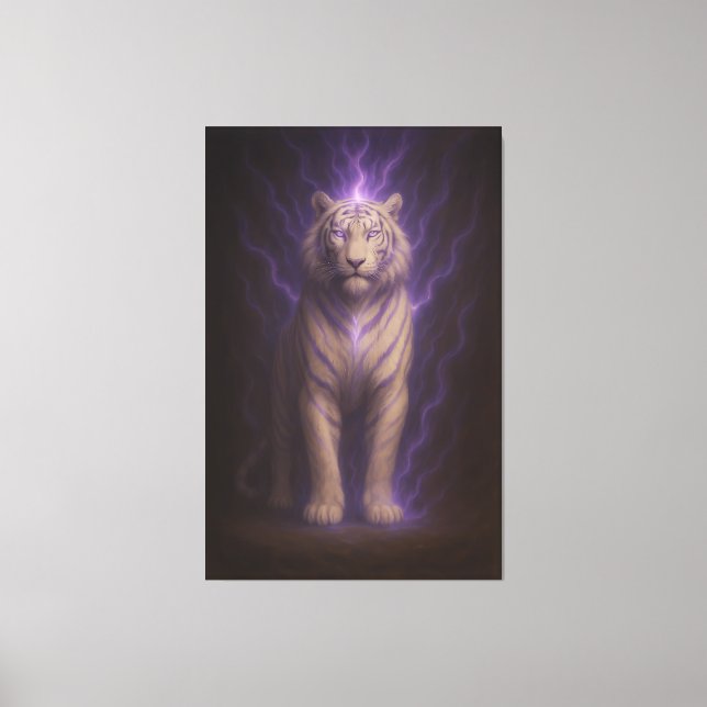 Toile Violet Storm Aura White Tiger – Electric Divine Be (Recto)