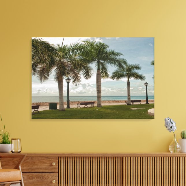 Toile Virgin Islands Tropical Palm Trees Beach (Insitu(Salon))