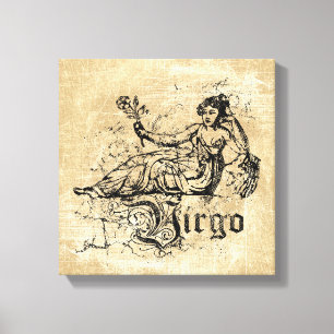Toile Virgo Zodiac vintage