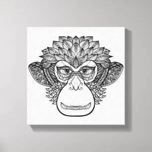 Toile Visage 6 de griffonnage de singe