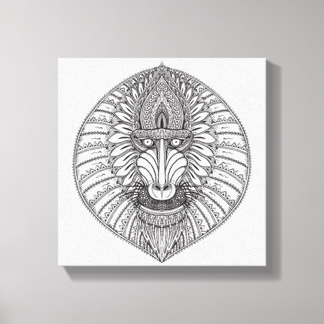 Toile Visage de babouin inspiré 6 (Recto)