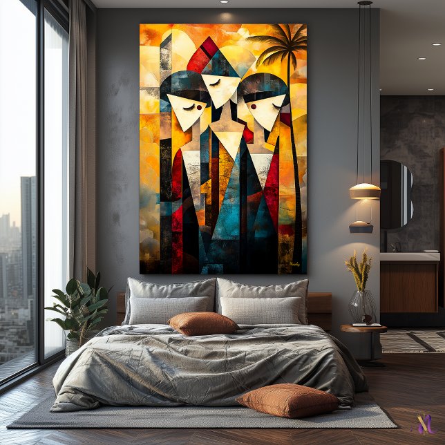 Toile Vision Cubiste moderne des Trois Graces (Créateur téléchargé)