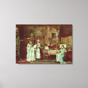 Toile Visite à une nouvelle mère, 1879 (huile sur toile)