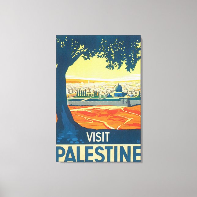 Toile Visiter l'affiche Vintage voyage Palestine (Recto)