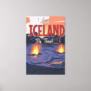 Toile Visitez l'affiche de voyage vintage Islande