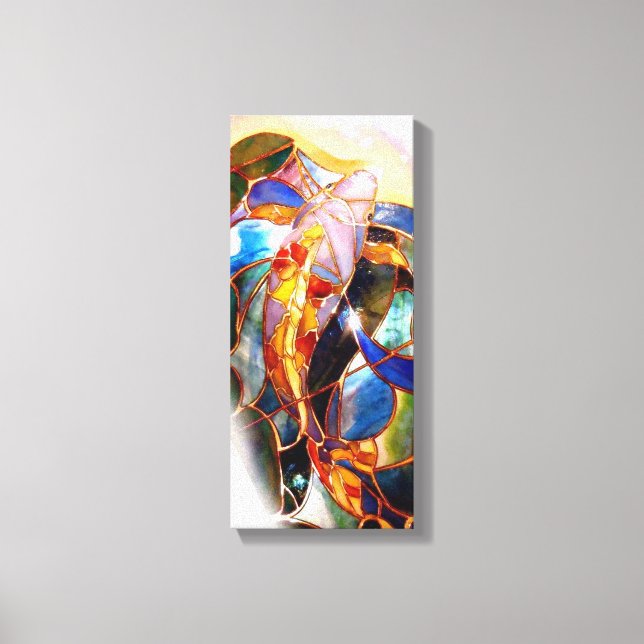 Toile Vitrail Koi traditionnel Poisson Art Canvas (Recto)