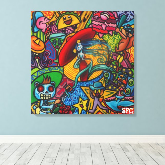 Toile Viva La Vida By Squid Fear City (.75) (Insitu (Plancher de Bois))