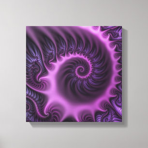Toile Vivid Cool Abstrait rose violet Fractal Art Spiral
