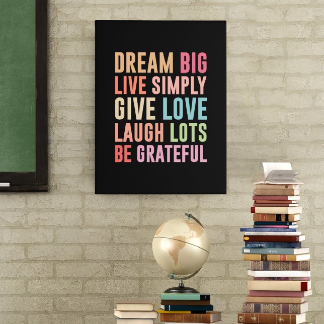 Toile Vivre Simplement Dream Big (Créateur téléchargé)