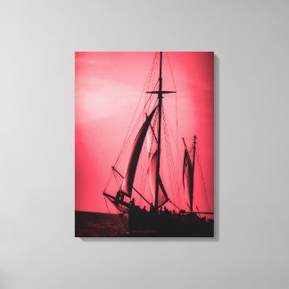 Toile Voile Aruba Crépuscule Profonde Brume Rouge (Portr