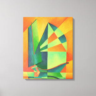 Toile Voiles chinoises en junk à Sunrise Orange et Vert