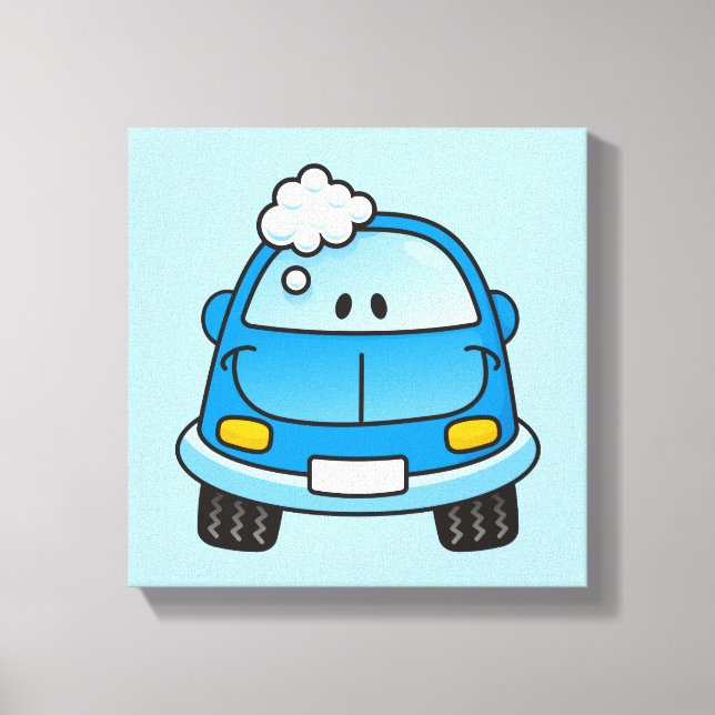 Toile Voiture bleue avec bulles (Recto)