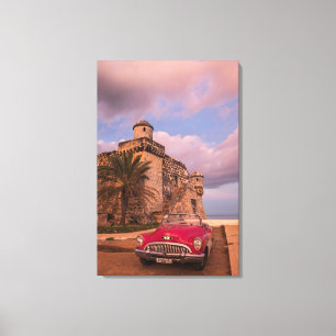 Toile Voiture classique rouge, Cuba
