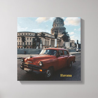 Toile Voiture Classique Vintage La Havane Cuba 