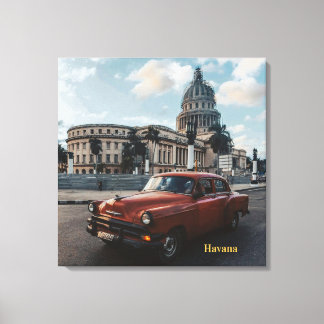 Toile Voiture Classique Vintage La Havane Cuba 
