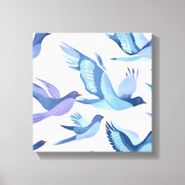 Toile Vol Blue Bird | Peinture aquarelle moderne