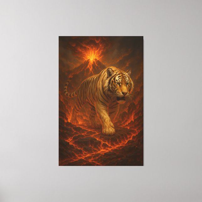 Toile  Volcanic White Tiger | Inferno King of the Fire R (Recto)