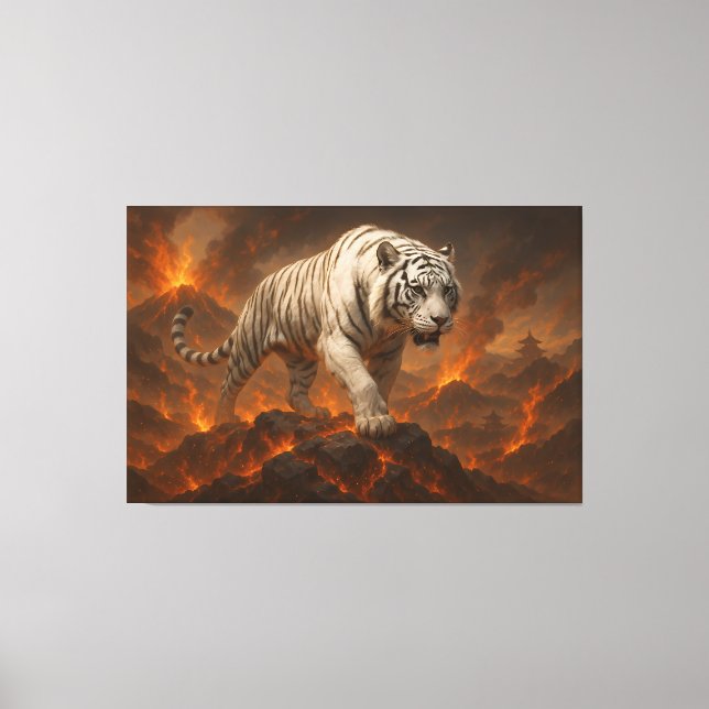 Toile  Volcanic White Tiger Premium Wall Art – Fine Art (Recto)