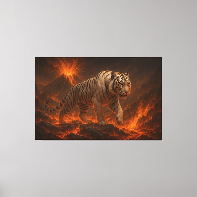 Toile Volcanic White Tiger Premium Wall Art – Fine Art C (Recto)