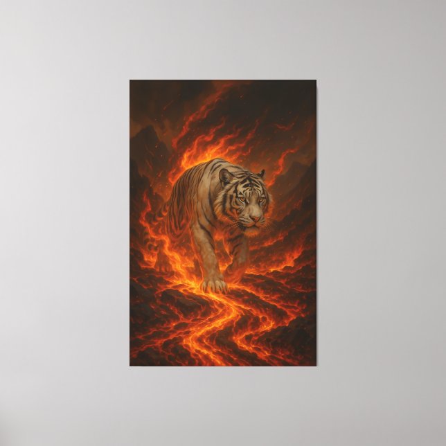 Toile Volcanic White Tiger Premium Wall Art – Fine Art C (Recto)