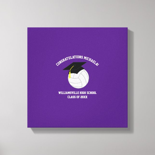 Toile Volleyball Graduation Sports Purple (Recto)