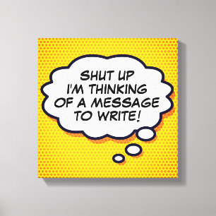 Toile Votre Message Bulle De Pensée Amusante Bande Dessi