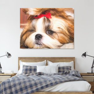 Toile Votre photo personnalisée de chiot chien de compag