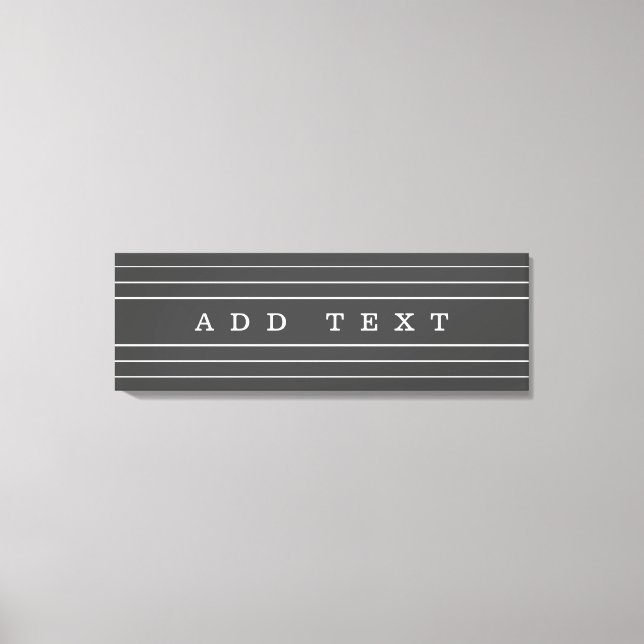 Toile Votre texte personnalisé et vos bandes modernes |  (Recto)