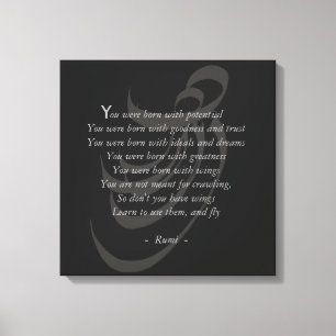 Toile Vous avez la sagesse de Rumi d'ailes